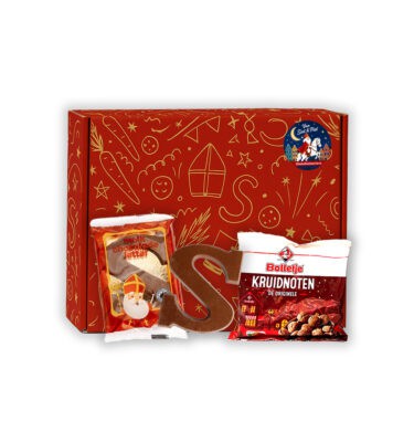 Sinterklaas Brievenbuspakketje Bolletje Kruidnoten 50 gram en Schoenletter (melk) 40 gram