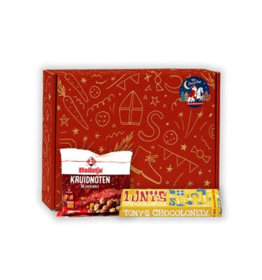 Sinterklaas Brievenbuspakketje Tony’s Chocolonely Sintreep (klein) met Bolletje Kruidnoten 50 gram
