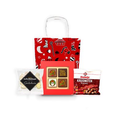Sinterklaastasje met pralines (4 stuks) en Bolletje Kruidnoten en schuimpjes